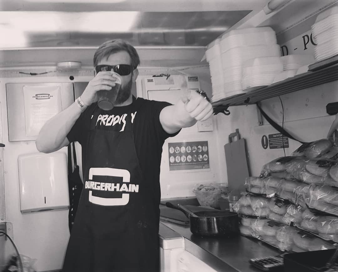 Russ cooking to order on the Burgerhain grill